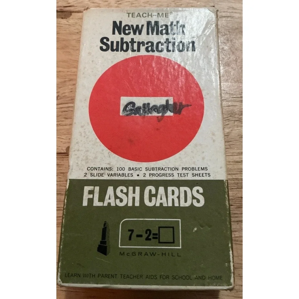 Vintage 1965 Teach Me New Math Subtraction And Addition Flash Cards